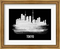 Tokyo Skyline Brush Stroke White Fine Art Print