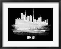 Tokyo Skyline Brush Stroke White Fine Art Print