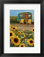 Vintage Camper and Sunflowers 1 Fine Art Print