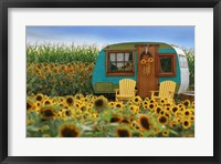 Vintage Camper and Sunflowers 2 Fine Art Print