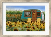 Vintage Camper and Sunflowers 2 Fine Art Print