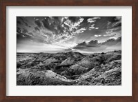 Clearing Storm in the Badlands Monochrome Fine Art Print