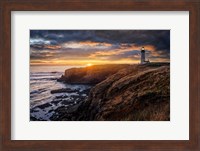 Sunset at Yaquina Head Lighthouse Fine Art Print
