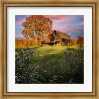 Autumn Sunset by the Barn Fine Art Print