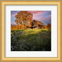 Autumn Sunset by the Barn Fine Art Print