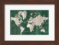 Old World Map Green Fine Art Print