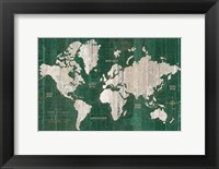 Old World Map Green Fine Art Print