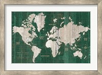 Old World Map Green Fine Art Print