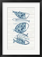 Driftwood Blue Fish I Fine Art Print