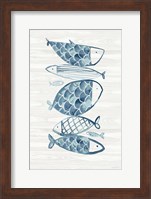 Driftwood Blue Fish I Fine Art Print
