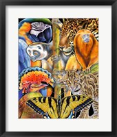 Collage Rainforest Animals Fine Art Print