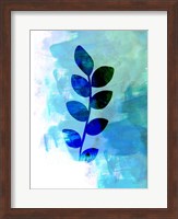 Tropical Blue Leaf Watercolor Fine Art Print