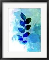 Tropical Blue Leaf Watercolor Fine Art Print