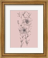 Pink Flower Sketch Illustration I Fine Art Print