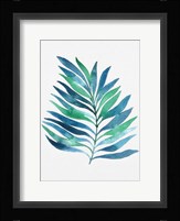 Blue and Green Watercolor Leaves 1 Framed Print