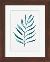 Blue and Green Watercolor Leaves 2 Fine Art Print