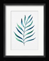 Blue and Green Watercolor Leaves 2 Framed Print