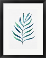 Blue and Green Watercolor Leaves 2 Fine Art Print