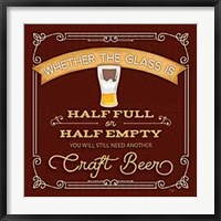 Half Full or Half Empty Craft Beer Fine Art Print
