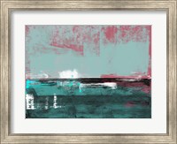 Abstract Turquoise and Indian Red Fine Art Print