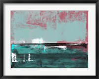 Abstract Turquoise and Indian Red Fine Art Print