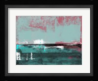 Abstract Turquoise and Indian Red Fine Art Print