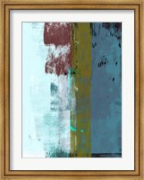Light Blue and Olive Abstract Composition I Fine Art Print