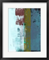 Light Blue and Olive Abstract Composition I Fine Art Print