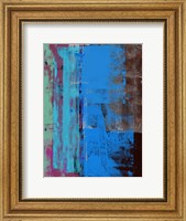 Turquoise Blue and Biege Abstract Composition I Fine Art Print
