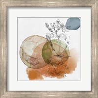 Flower and Watercolor Circles I Fine Art Print