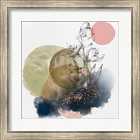 Flower and Watercolor Circles II Fine Art Print