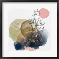 Flower and Watercolor Circles II Fine Art Print