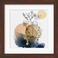 Flower and Watercolor Circles III Fine Art Print