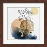 Flower and Watercolor Circles III Fine Art Print