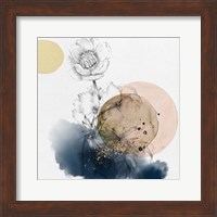 Flower and Watercolor Circles Fine Art Print