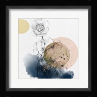 Flower and Watercolor Circles Fine Art Print