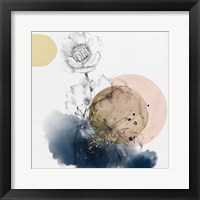 Flower and Watercolor Circles Fine Art Print