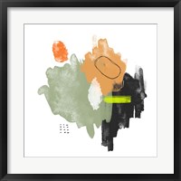Abstract Orange and Green Watercolor Fine Art Print