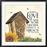 Honey Bees & Flowers Please V-Love and Skill Fine Art Print