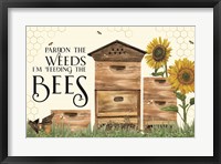 Honey Bees & Flowers Please landscape I-Pardon the Weeds Fine Art Print