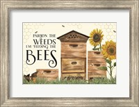 Honey Bees & Flowers Please landscape I-Pardon the Weeds Fine Art Print