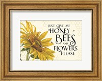 Honey Bees & Flowers Please landscape III-Give me Honey Bees Fine Art Print