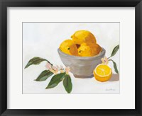 Lemons in Grey Bowl Framed Print