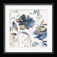 Blue Watercolor Florals II Fine Art Print