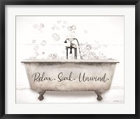 Relax, Soak, Unwind Bathtub Fine Art Print