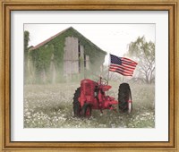 Red Patriotic Tractor Fine Art Print