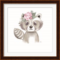 Cute Floral Raccoon Fine Art Print
