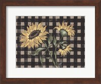 Sunflowers Plaid II Fine Art Print