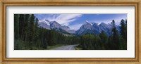 Two lane highway passing through a landscape, Alberta Fine Art Print