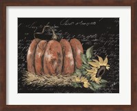 Scripty Sunflower with Pumpkin Fine Art Print